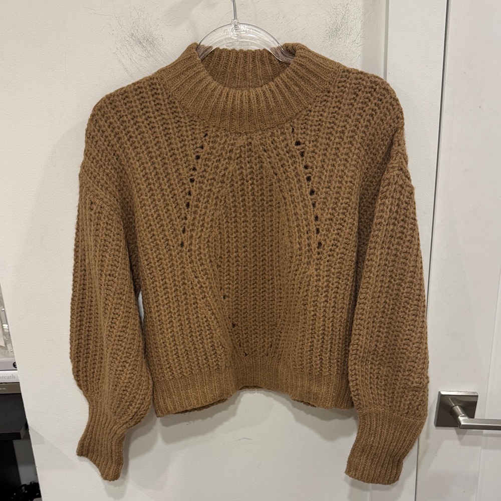 AMO Tan Cowl Neck Sweater